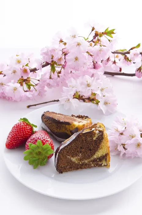 Framed Print : Marble Cake with Cherries Print Framed Print : Marble Cake with Cherries Print