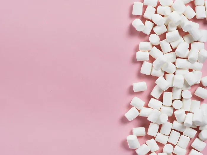 Framed Print : Marshmallow Print on Pink Background Framed Print : Marshmallow Print on Pink Background