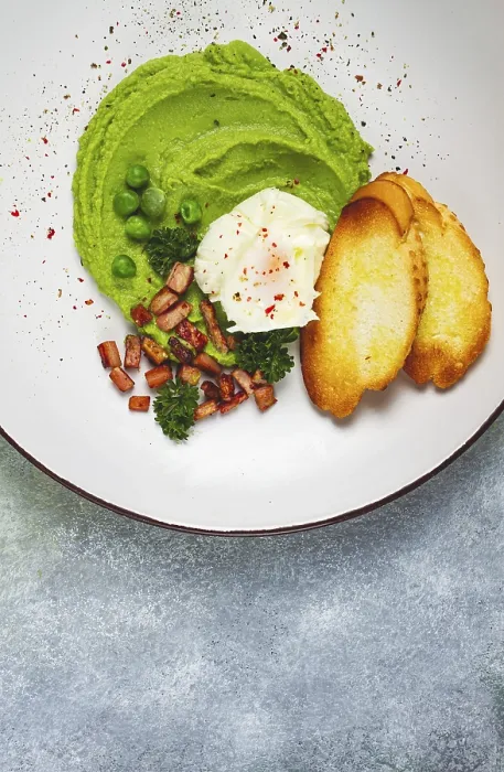 Framed Print : Mashed Peas, Boiled Egg, Fried Bacon Print Framed Print : Mashed Peas, Boiled Egg, Fried Bacon Print