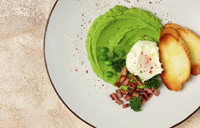 Framed Print : Mashed Peas with Boiled Egg, Fried Bacon Print Framed Print : Mashed Peas with Boiled Egg, Fried Bacon Print