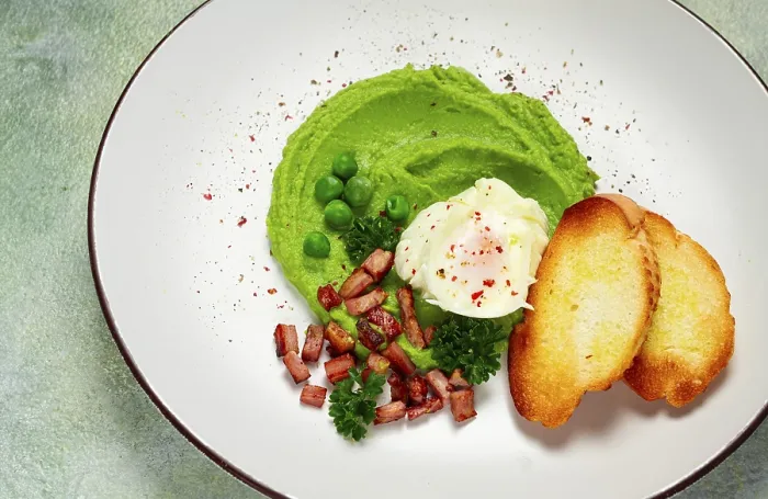 Framed Print : Mashed Peas, Boiled Egg, Fried Bacon Print Framed Print : Mashed Peas, Boiled Egg, Fried Bacon Print