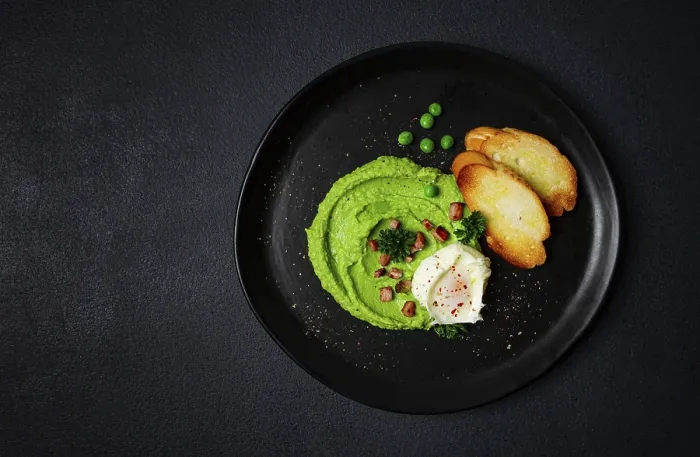 Framed Print : Mashed Peas with Boiled Egg, Fried Bacon Print Framed Print : Mashed Peas with Boiled Egg, Fried Bacon Print