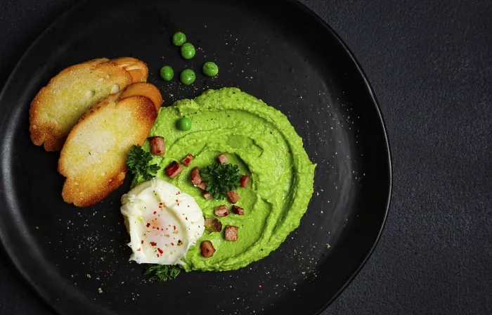 Framed Print : Mashed Peas with Boiled Egg, Fried Bacon Print Framed Print : Mashed Peas with Boiled Egg, Fried Bacon Print