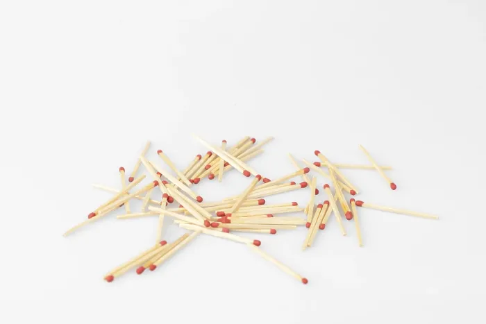 Framed Print : Matches on a white background Print in bold Framed Print : Matches on a white background Print in bold