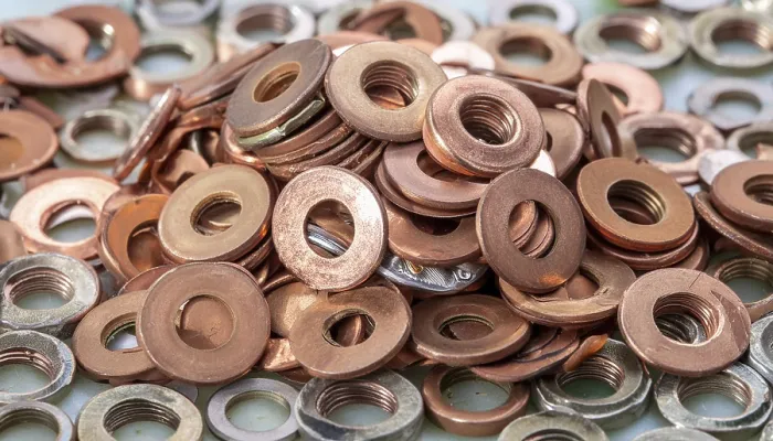 Framed Print : Copper Washers Print - Industrial Material Stock Framed Print : Copper Washers Print - Industrial Material Stock