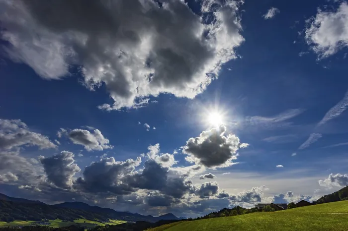 Framed Print : Meadow with Dramatic Cloudy Sky Print, Salzkammergut Austria Framed Print : Meadow with Dramatic Cloudy Sky Print, Salzkammergut Austria