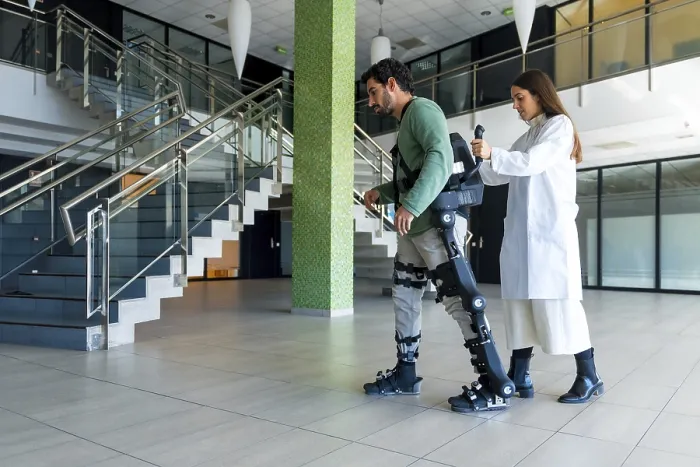 Framed Print : Mechanical Exoskeleton Print - Physiotherapy Assistance Framed Print : Mechanical Exoskeleton Print - Physiotherapy Assistance