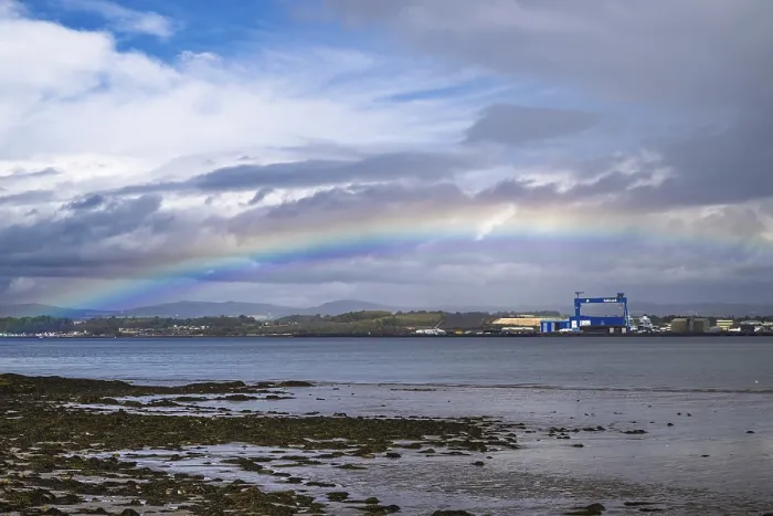 Framed Print : Rainbow over Forth Estuary, Scotland Print Framed Print : Rainbow over Forth Estuary, Scotland Print