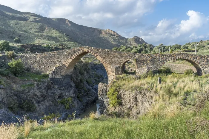 Framed Print : Medieval Bridge over River Simeto Print, Sicily, Italy Framed Print : Medieval Bridge over River Simeto Print, Sicily, Italy