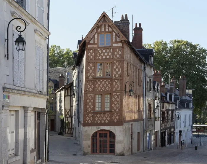 Framed Print : Medieval Half-Timbered Building Print, Orléans, France Framed Print : Medieval Half-Timbered Building Print, Orléans, France