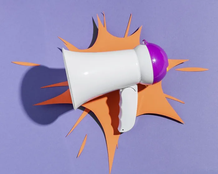 Framed Print : Megaphone Print with Paper Shape Design Framed Print : Megaphone Print with Paper Shape Design