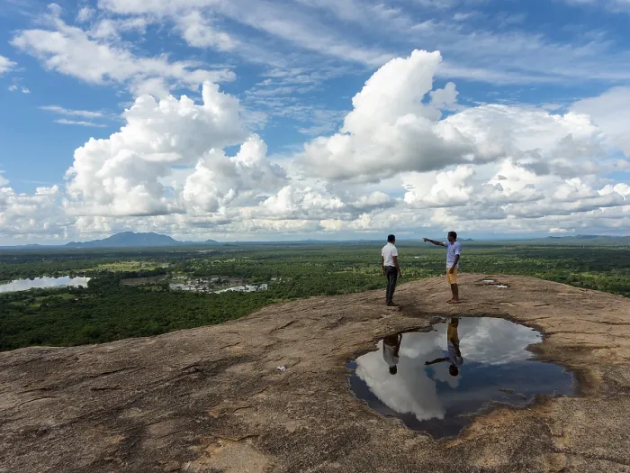 Framed Print : Men Standing on Rocks, Pidurangala Landscape Print Framed Print : Men Standing on Rocks, Pidurangala Landscape Print