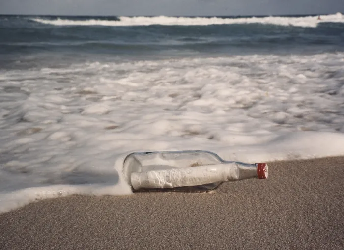 Framed Print : Message in a Bottle Print at the Beach Framed Print : Message in a Bottle Print at the Beach