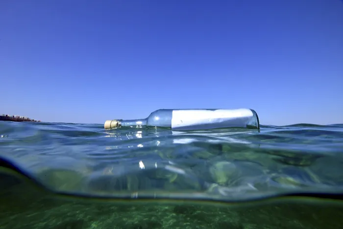 Framed Print : Underwater Message in a Bottle Print, Majorca, Spain Framed Print : Underwater Message in a Bottle Print, Majorca, Spain