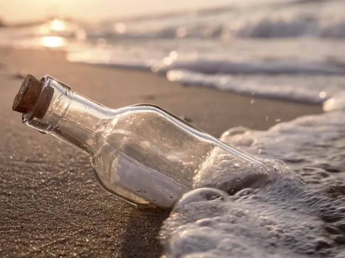 Framed Print : Message in a Bottle Print at Sunset Framed Print : Message in a Bottle Print at Sunset