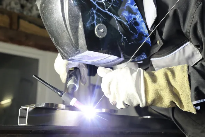 Framed Print : Metal Worker During Welding Work Print Framed Print : Metal Worker During Welding Work Print