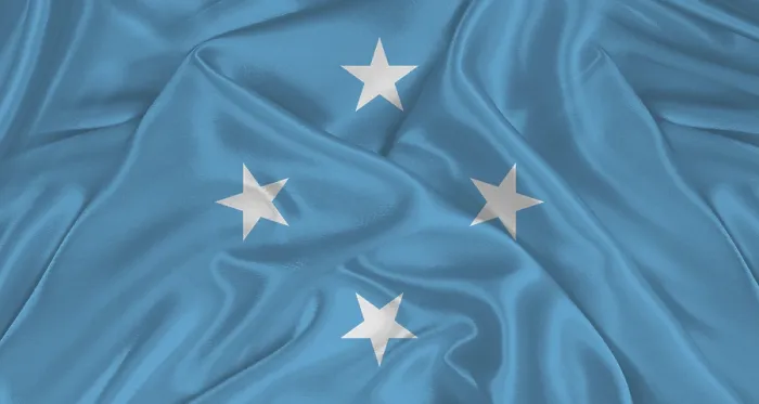 Framed Print : Micronesian Flag Print with Fabric Texture Framed Print : Micronesian Flag Print with Fabric Texture