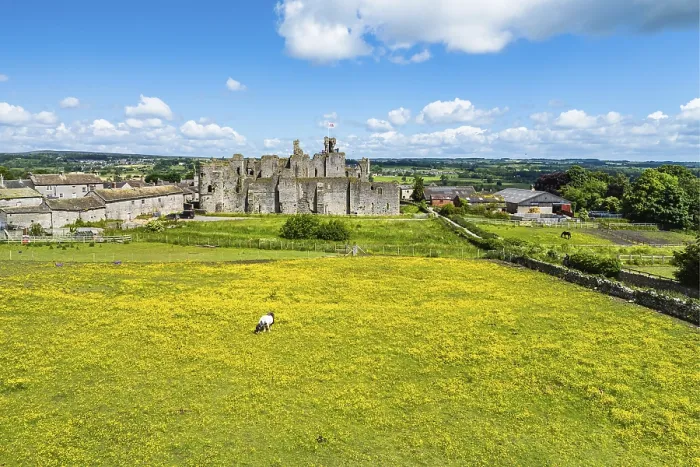 Framed Print : Middleham Castle Print from a Drone, North Yorkshire, England Framed Print : Middleham Castle Print from a Drone, North Yorkshire, England