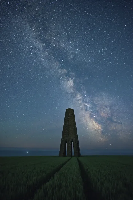 Framed Print : Milky Way over The Daymark, Devon Print Framed Print : Milky Way over The Daymark, Devon Print
