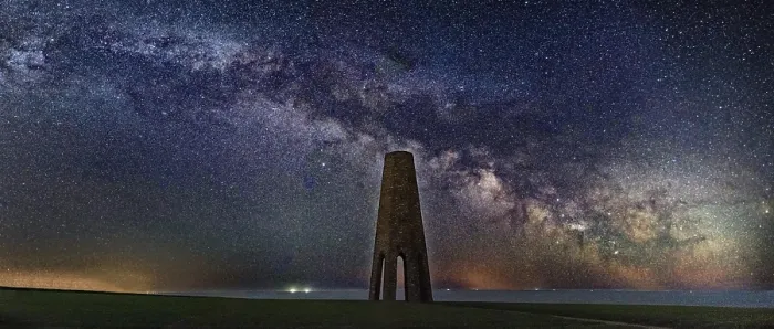 Framed Print : Milky Way Print over The Daymark, Devon Framed Print : Milky Way Print over The Daymark, Devon