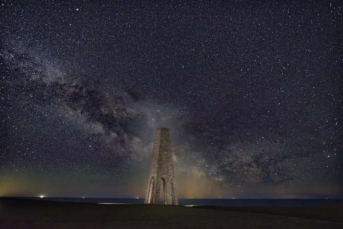 Framed Print : Milky Way Print over The Daymark, Devon Framed Print : Milky Way Print over The Daymark, Devon