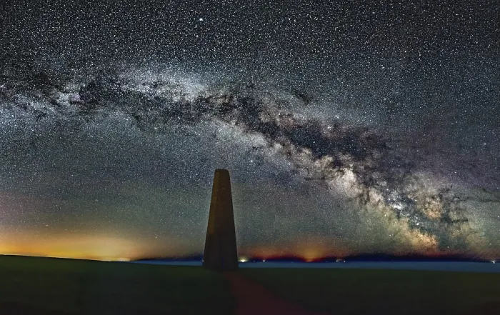 Framed Print : Milky Way Print over The Daymark, Devon Framed Print : Milky Way Print over The Daymark, Devon