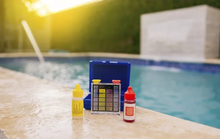 Framed Print : Pool Maintenance Mini Tester Print Framed Print : Pool Maintenance Mini Tester Print