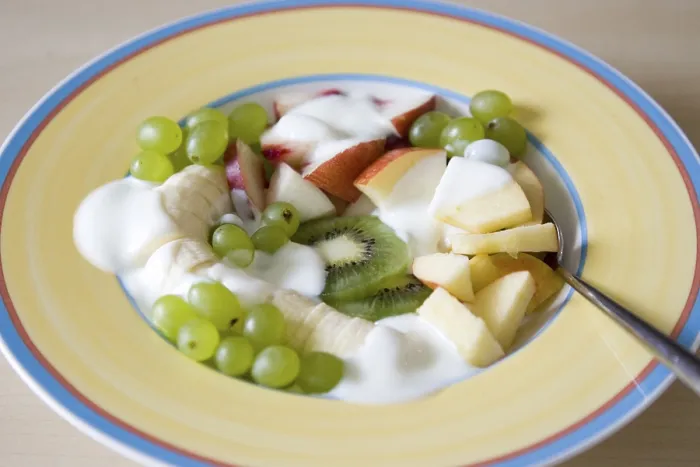 Framed Print : Mixed Fruit with Yoghurt Print Framed Print : Mixed Fruit with Yoghurt Print