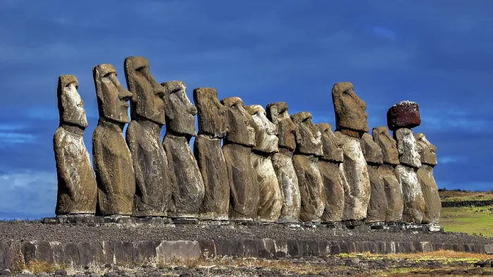 Framed Print : Moai Statue Row Print on Easter Island
