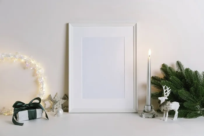 Framed Print : Christmas Print: Winter Fir Tree Scene Framed Print : Christmas Print: Winter Fir Tree Scene