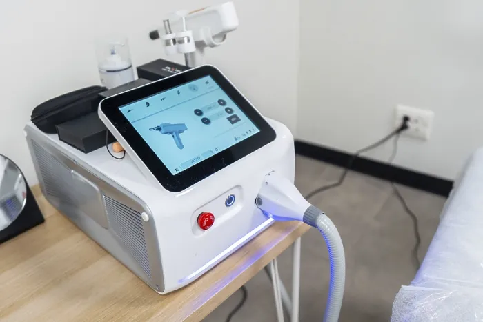 Framed Print : Modern Laser Machine Print: Touchscreen Interface in Medical Clinic Framed Print : Modern Laser Machine Print: Touchscreen Interface in Medical Clinic