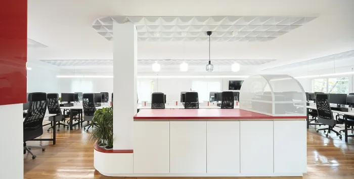 Framed Print : Modern Office Interior Print: Open Workspace Design Framed Print : Modern Office Interior Print: Open Workspace Design