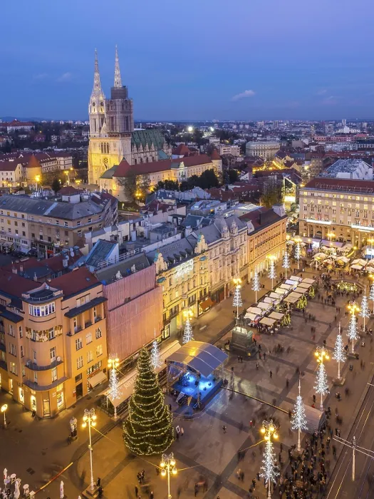 Framed Print : Modern Zagreb by Night Print Framed Print : Modern Zagreb by Night Print