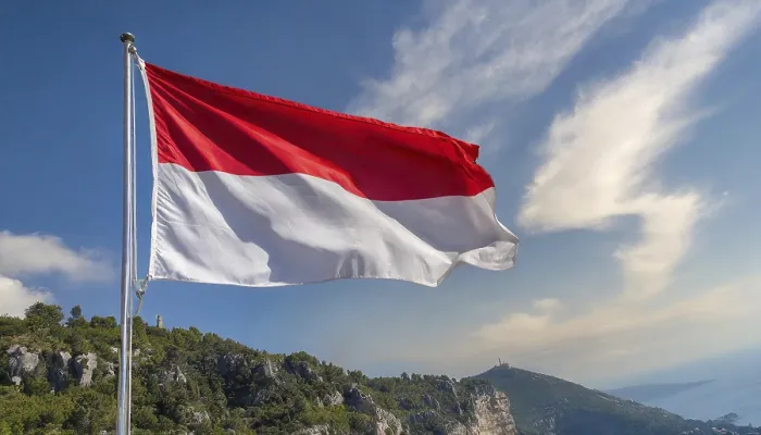 Framed Print : The Monaco Flag Print - Flapping in the Breeze Framed Print : The Monaco Flag Print - Flapping in the Breeze