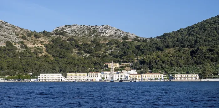 Framed Print : Monastery of the Archangel Panormitis Print, Symi, Greece