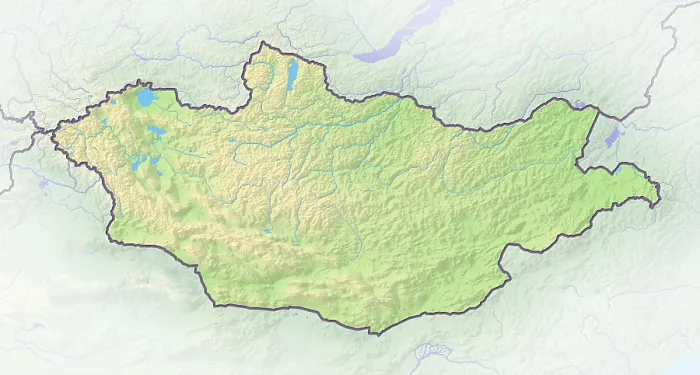 Framed Print : Mongolia Shaded Relief Map Print Framed Print : Mongolia Shaded Relief Map Print
