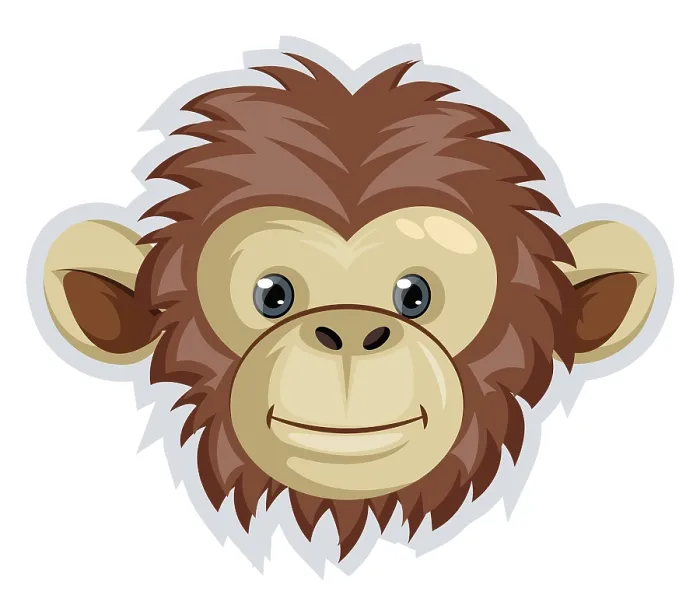 Framed Print : Monkey Print with Big Ears Illustration Framed Print : Monkey Print with Big Ears Illustration