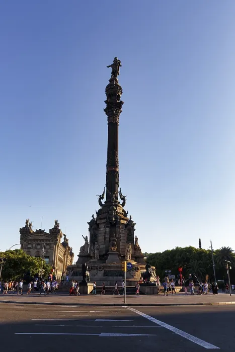Framed Print : Print of Columbus Column in Barcelona, Spain Framed Print : Print of Columbus Column in Barcelona, Spain