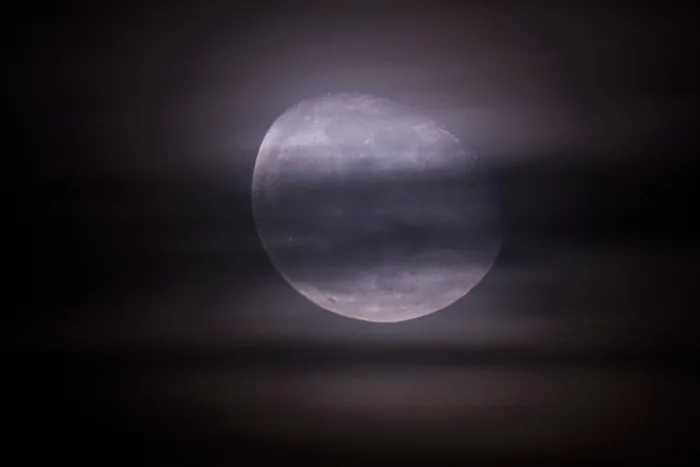Framed Print : Moon Four Days After Full Moon Print, Braunschweig, Germany