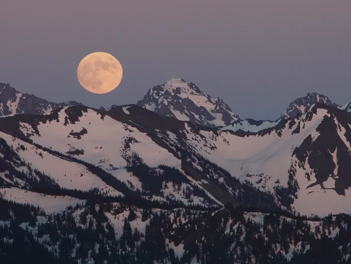 Framed Print : Full Moon Print: Olympic Peninsula, Washington Framed Print : Full Moon Print: Olympic Peninsula, Washington
