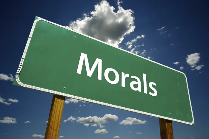 Framed Print : Morals Road Sign Print with Dramatic Clouds Framed Print : Morals Road Sign Print with Dramatic Clouds