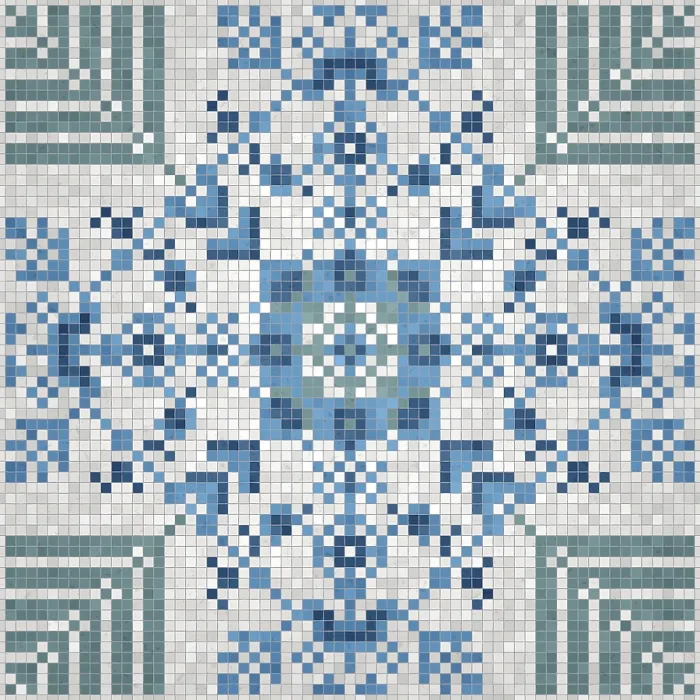 Framed Print : Mosaic Tiles Print, Seamless Vector Pattern