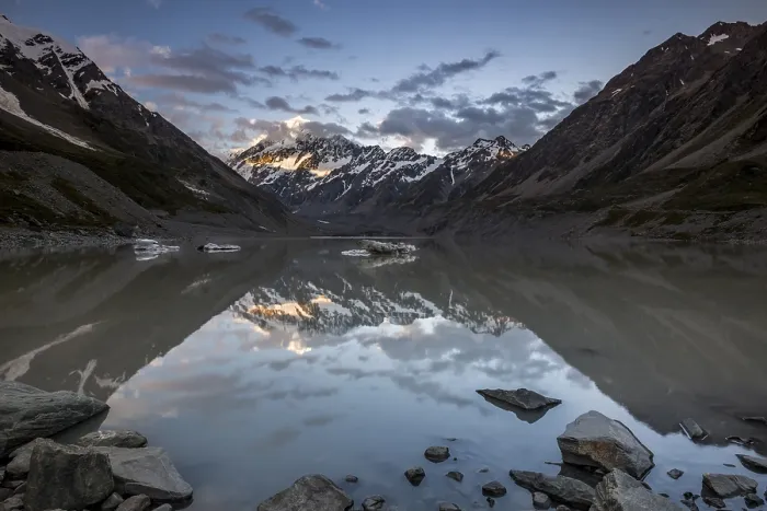 Framed Print : Mount Cook Reflected in Hooker Lake Print, New Zealand Framed Print : Mount Cook Reflected in Hooker Lake Print, New Zealand