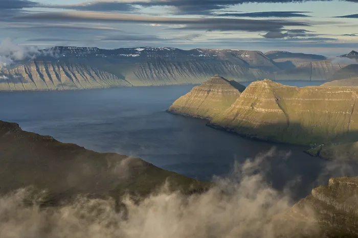 Framed Print : Mountain Landscape Print, Faroe Islands Evening Light Framed Print : Mountain Landscape Print, Faroe Islands Evening Light