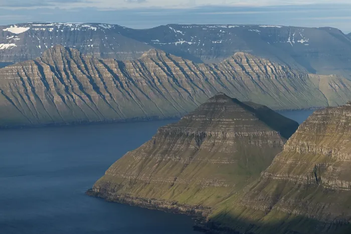 Framed Print : Mountain Landscape Print, Faroe Islands Evening Light
