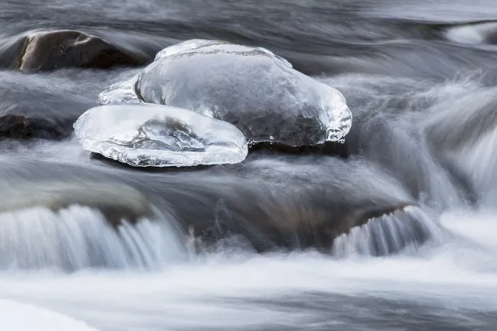 Framed Print : Mountain Stream with Ice Print, Stubai Valley, Austria Framed Print : Mountain Stream with Ice Print, Stubai Valley, Austria