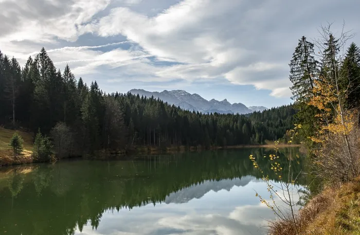 Framed Print : Karwendel Mountains Print, Grubsee Lake Reflection Framed Print : Karwendel Mountains Print, Grubsee Lake Reflection