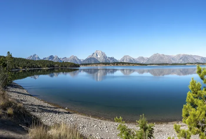 Framed Print : Mountains Reflected in Lake Print, Grand Teton National Park Framed Print : Mountains Reflected in Lake Print, Grand Teton National Park