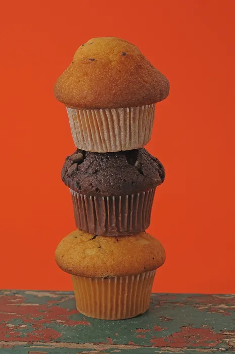 Framed Print : Three Muffins, Stacked Print Framed Print : Three Muffins, Stacked Print