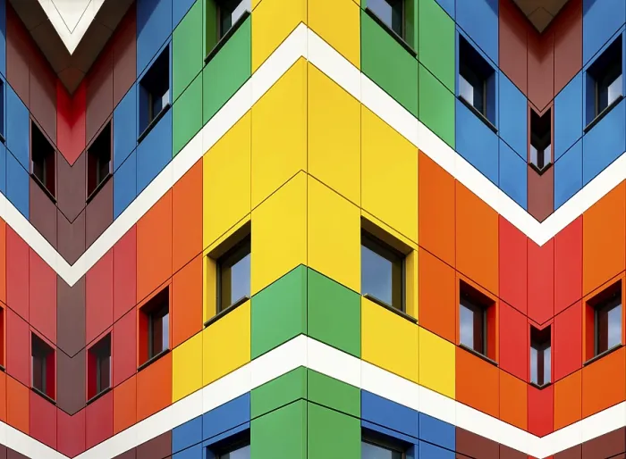 Framed Print : Multi-Colored Facades Print, Carabanchel, Madrid Framed Print : Multi-Colored Facades Print, Carabanchel, Madrid